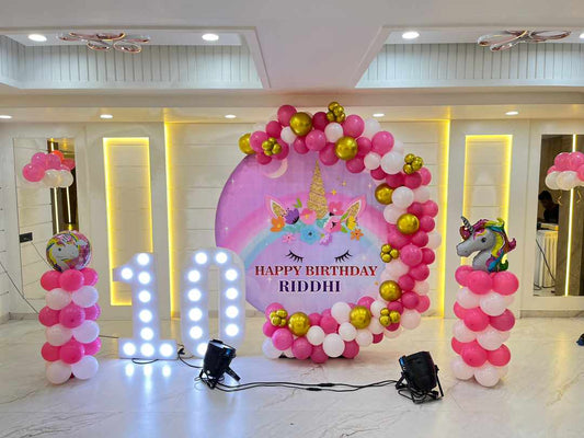 Unicorn-Themed Birthday Celebration for Vidhi – Magical Pastel Setup - PARTYFOXX 
