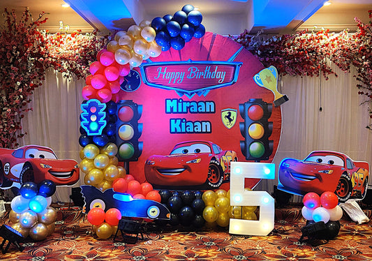 Cars Theme Birthday Party Ring Backdrop Decoration