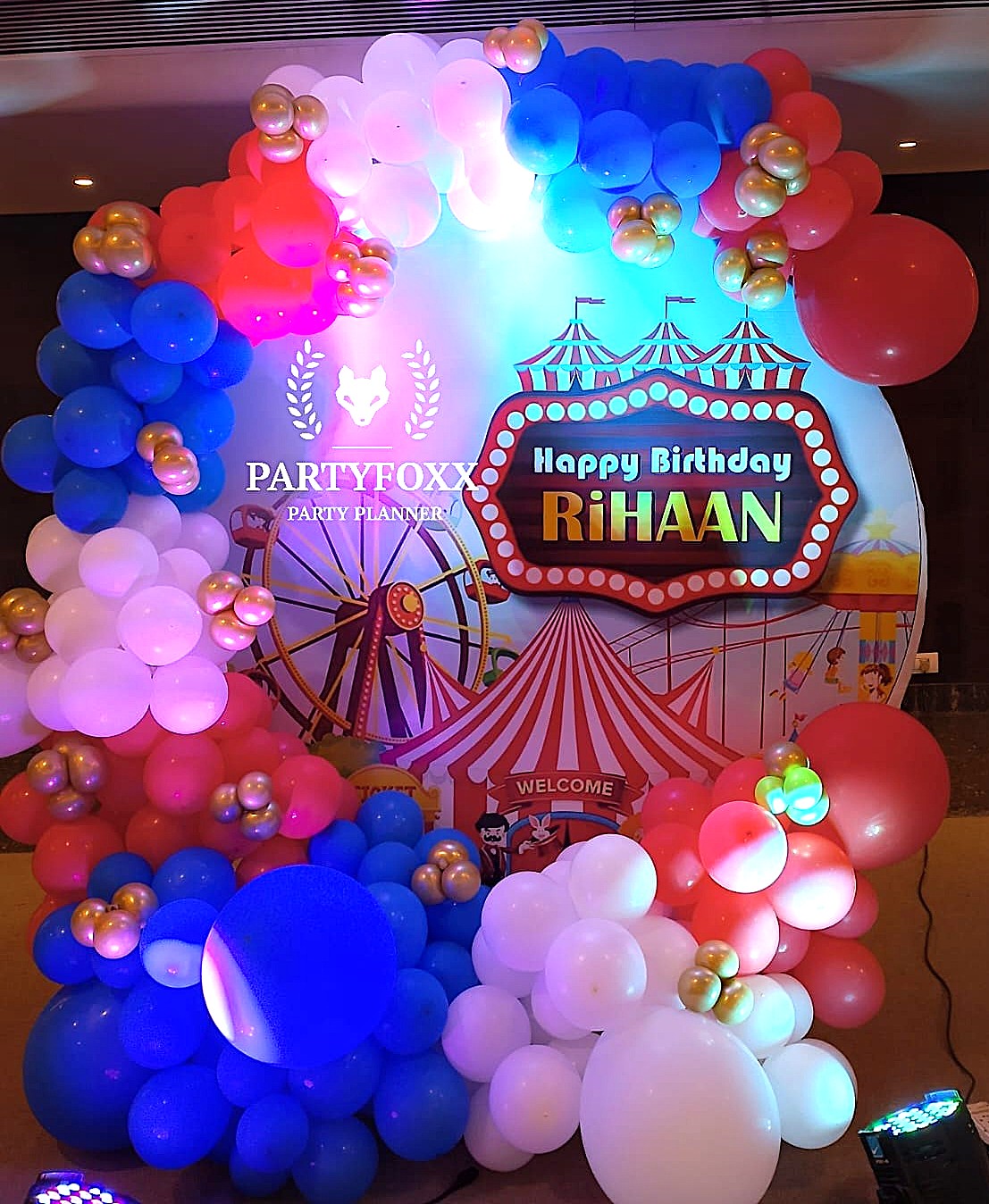 Carnival Theme Birthday Party Ring Backdrop