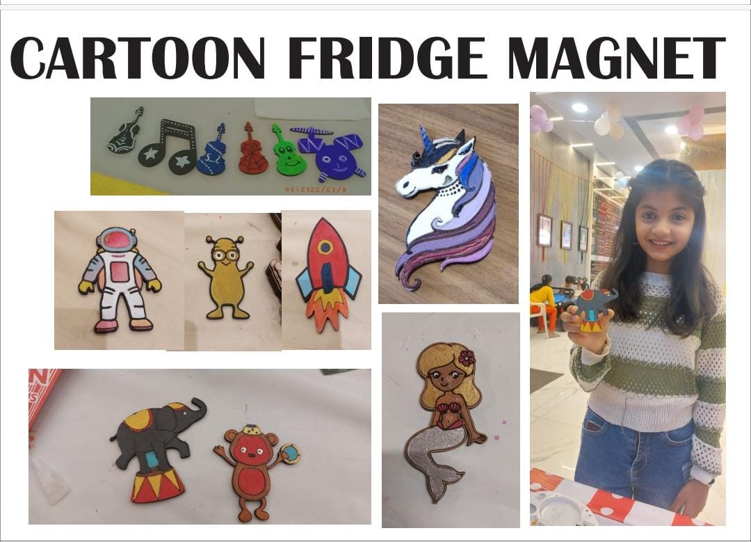 Cartoon Fridge Magnet Activity for Kids
