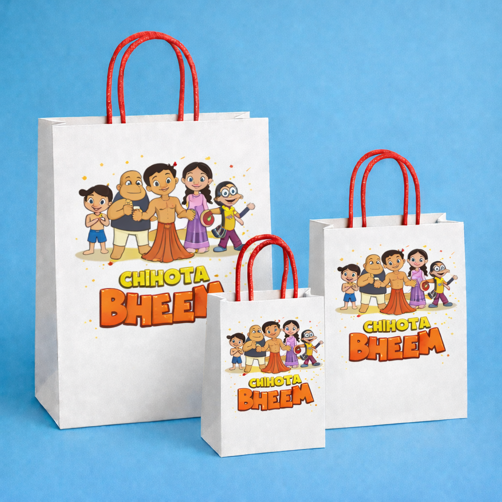 Chhota-Bheem–Style  Theme Paper Carry Bags for Return Gifts - PARTYFOXX 