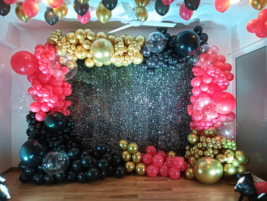 Glamorous Black & Gold Birthday Photobooth Decor
