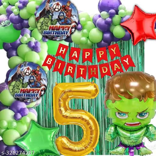 Birthday Decoration Kit for— Hulk Theme - PARTYFOXX 