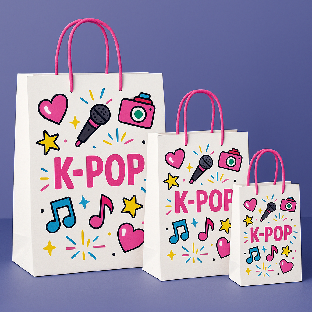 K-Pop Theme Paper Carry Bags for Return Gifts - PARTYFOXX 