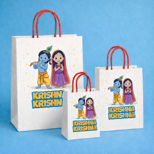 Krishna-Inspired  Theme Paper Carry Bags for Return Gifts