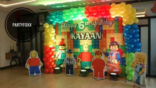 LEGO Theme Birthday Decoration for Kids - PARTYFOXX 