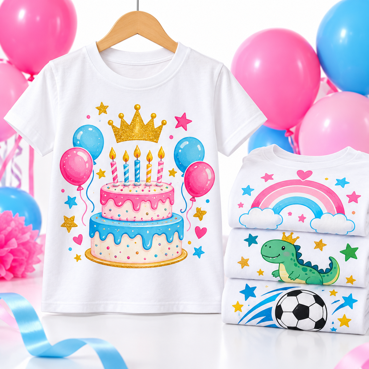 Generic reference image of custom kids birthday T-shirts