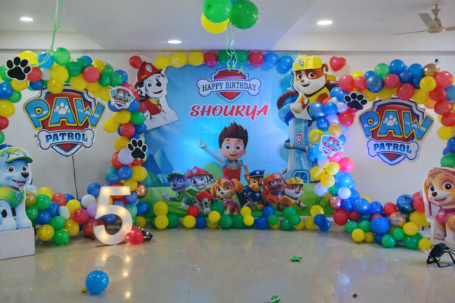 Paw Patrol Theme Birthday Party Ring Backdrop - PARTYFOXX 