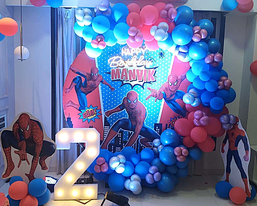 Spider-Man Theme Birthday Party Ring Backdrop