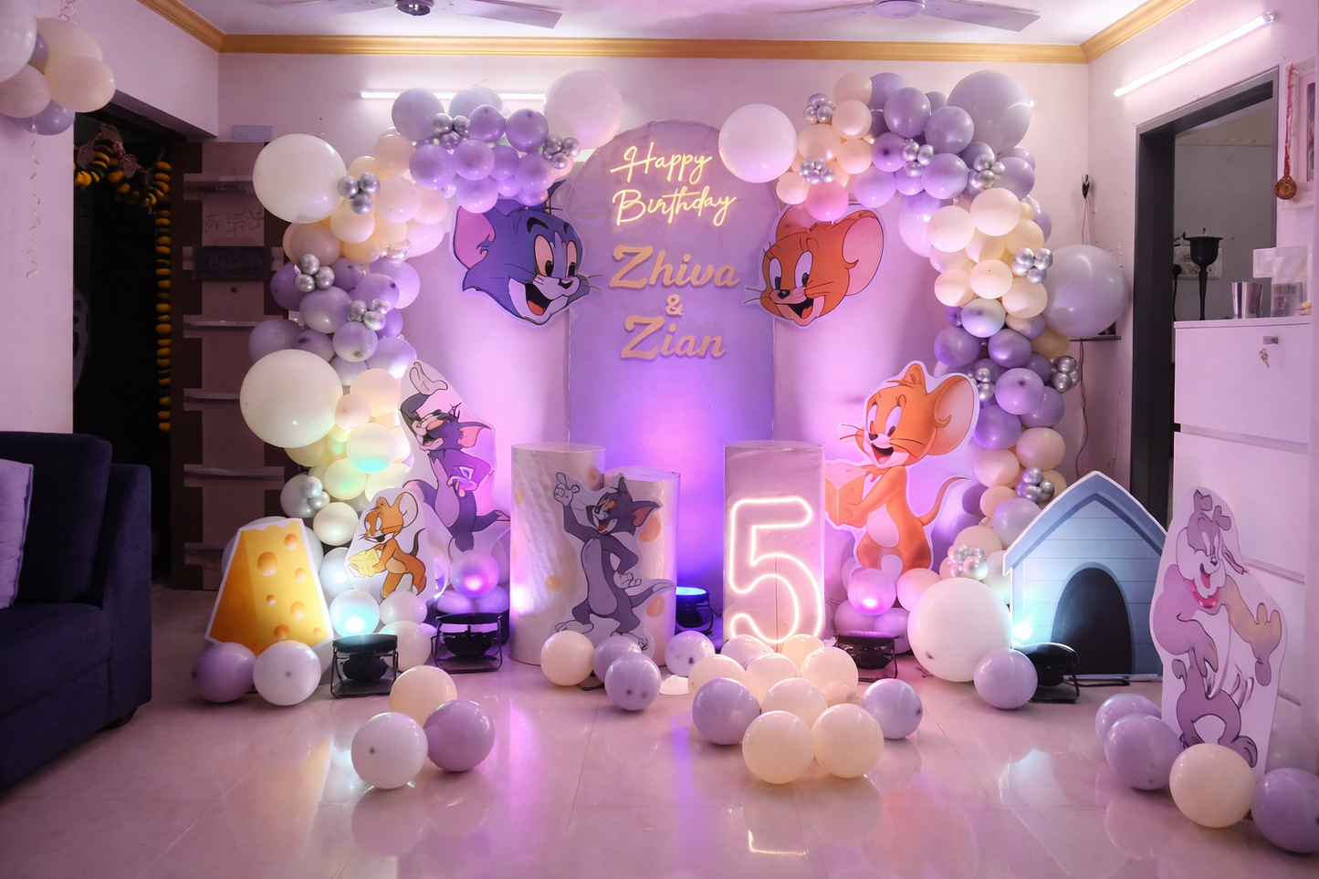 Tom & Jerry Birthday Celebration Setup – Fun Cartoon Theme - PARTYFOXX 