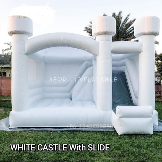 White Castle with Slide Bouncy for Parties & Events - PARTYFOXX 